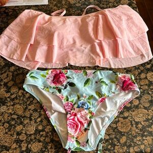 Amazon High Waisted Floral Bikini